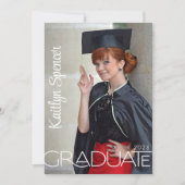 Faire-part Diplômé de la typographie moderne 2 Photos Diplôme (Devant)