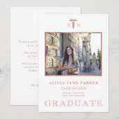 Faire-part Diplôme de l'école de soins infirmiers photo rose  (Devant / Derrière)