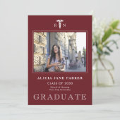Faire-part Diplôme de l'école de soins infirmiers simple phot (Debout devant)