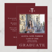 Faire-part Diplôme de l'école de soins infirmiers simple phot (Devant / Derrière)