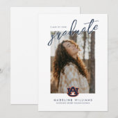 Faire-part Diplômé de l'Université d'Auburn | Auburn Tigers (Devant / Derrière)