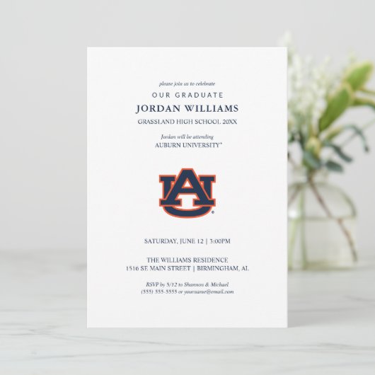 Faire-part Diplôme de l'Université d'Auburn | Auburn Tigers (Debout devant)