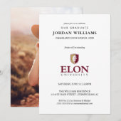 Faire-part Diplôme de l'Université Elon (Devant / Derrière)