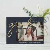 Faire-part Diplôme de marine et d'or (Debout devant)