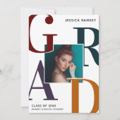 Faire-part Diplôme de photo de fin d'année tendance (Devant)