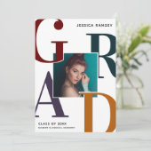 Faire-part Diplôme de photo de fin d'année tendance (Debout devant)