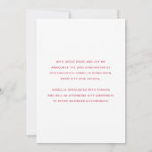 Faire-part Diplôme de photo de script magenta élégant moderne (Dos)