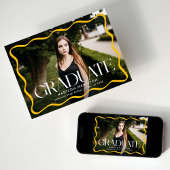 Faire-part Diplôme de photo moderne de cadre jaune vague