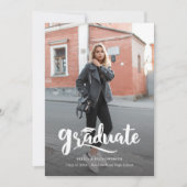 Faire-part Diplôme de photo moderne Gras Script Graduate (Devant)