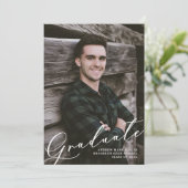 Faire-part Diplôme de photo superposée de deux écritures uniq (Debout devant)