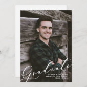 Faire-part Diplôme de photo superposée de deux écritures uniq (Devant / Derrière)