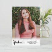 Faire-part Diplôme de photographie de script noir moderne (Debout devant)