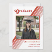 Faire-part Diplôme de photographie Orange Stripe des années 7 (Devant)