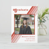 Faire-part Diplôme de photographie Orange Stripe des années 7 (Debout devant)