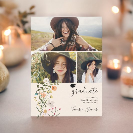 Faire-part Diplôme de printemps des fleurs sauvages de la pra