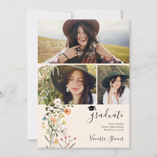 Faire-part Diplôme de printemps des fleurs sauvages de la pra (Devant)