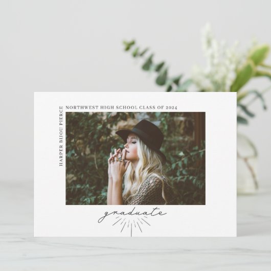 Faire-part Diplôme de script d'art en ligne photo horizontale (Debout devant)