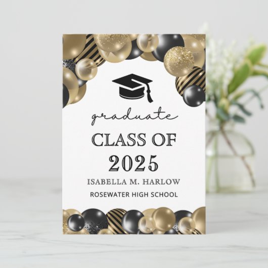 Faire-part Diplômé de script moderne (Debout devant)