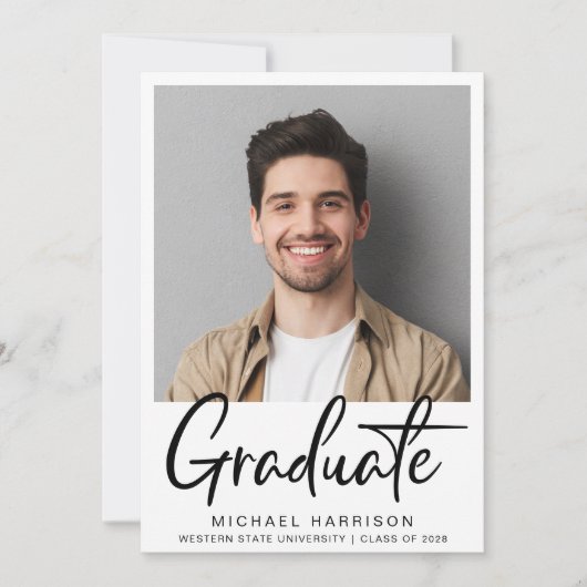 Faire-part Diplôme de script photo moderne (Devant)