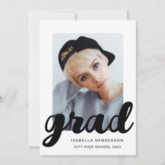 Faire-part Diplôme de script photo moderne (Devant)