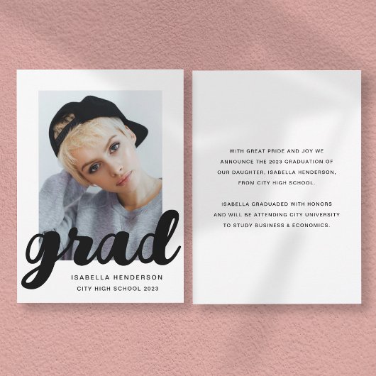 Faire-part Diplôme de script photo moderne