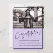 Faire-part Diplômé de script sur Purple Arrière - plan Gradua (Dos)