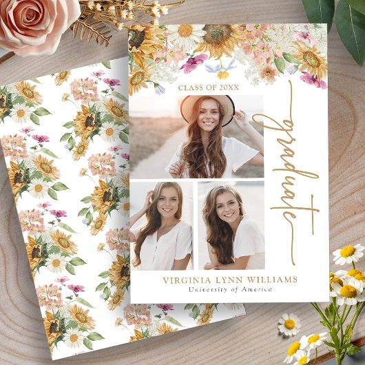 Faire-part Diplôme de tournesol