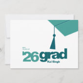Faire-part Diplôme de typographie moderne | Promotion 2026 (Devant)