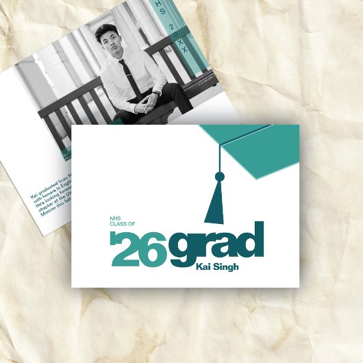 Faire-part Diplôme de typographie moderne | Promotion 2026