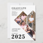 Faire-part Diplôme d'études en grille multiphoto moderne (Devant)