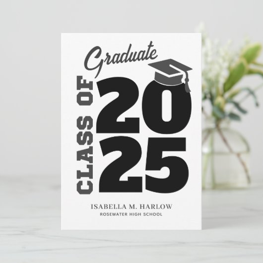 Faire-part Diplôme d'études secondaires (Debout devant)