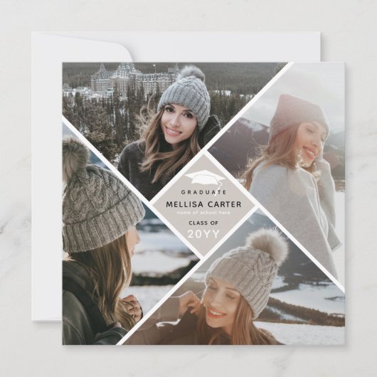 Faire-part Diplôme d'études supérieures en Collage Multiphoto (Devant)