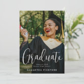 Faire-part Diplôme d'études supérieures personnalisable (Debout devant)