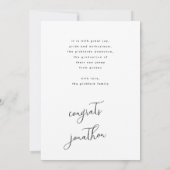 Faire-part Diplôme d'études supérieures personnalisable (Dos)