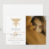 Faire-part Diplôme d'or de l'infirmière photo moderne (Devant / Derrière)