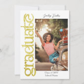Faire-part Diplômé d'or moderne 2-Photo Collage Graduate (Devant)