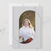 Faire-part Diplômé du collège deux photo gris blanc (Dos)