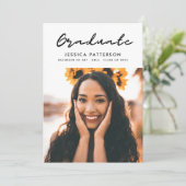 Faire-part Diplômé du Parti Blanc Noir (Debout devant)