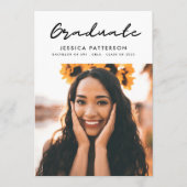 Faire-part Diplômé du Parti Blanc Noir (Devant)