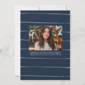 Faire-part Diplômé d'un script moderne diplômé de la marine d (Dos)