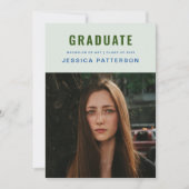 Faire-part Diplômé élégant Menthe dorée (Devant)