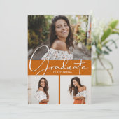 Faire-part Diplômé en 3ème photo verticale (Debout devant)