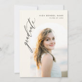 Faire-part Diplômé en arc neutre Diplôme en photo simple (Devant)