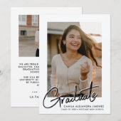 FAIRE-PART DIPLÔMÉ EN CALLIGRAPHIE DE SCRIPT MODERNE | DIPLÔM (Devant / Derrière)