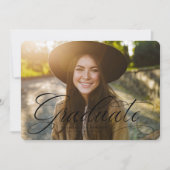 Faire-part Diplôme en écriture simple noir et blanc (Devant)