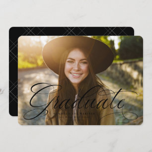 Faire-part Diplôme en écriture simple noir et blanc