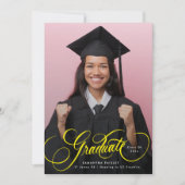 Faire-part Diplômé en lettres d'or (Devant)