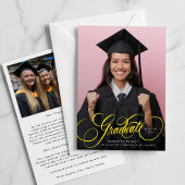 Faire-part Diplômé en lettres d'or