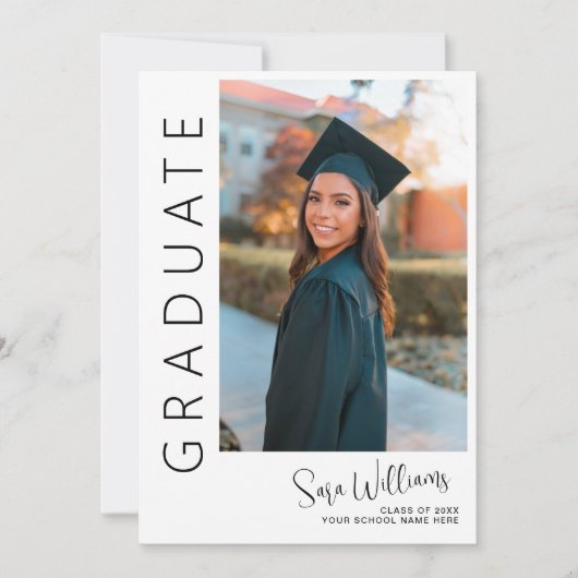 Faire-part Diplômé en photo (Devant)