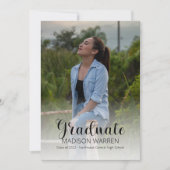 Faire-part Diplômé en Script Classy Deux Photo Sage Graduatio (Devant)